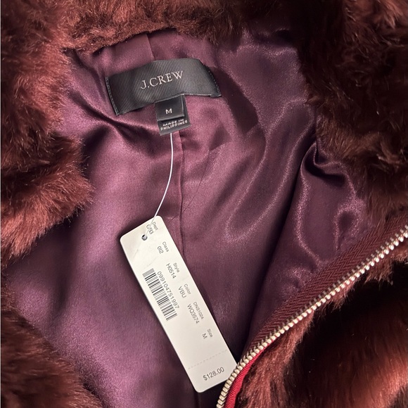 J. Crew Burgundy Faux Fur Vest - Picture 5 of 6
